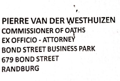 Stamp Pierre – Pierre van der Westhuizen Attorneys